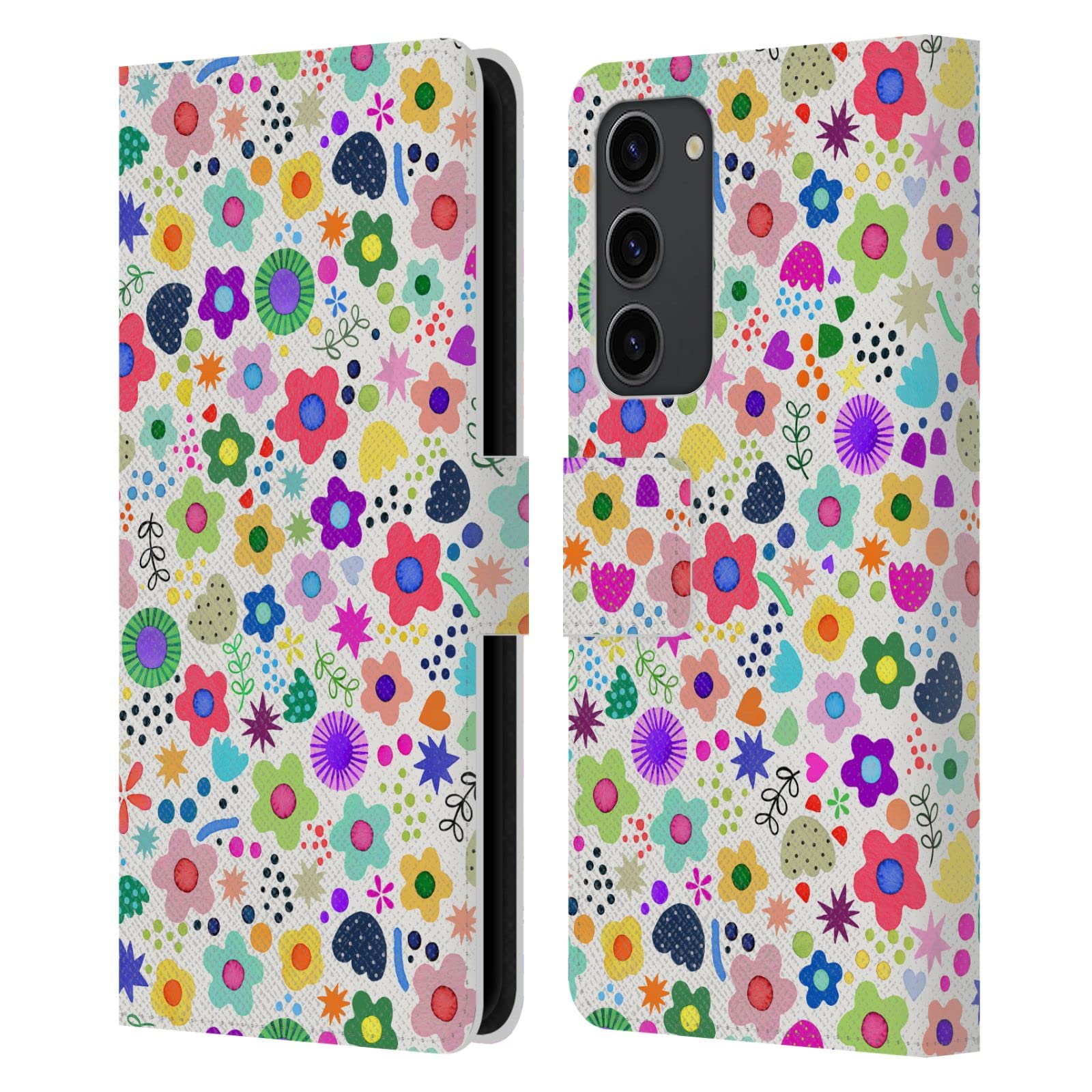 Protection cuir Samsung Galaxy S23+ Fleurs Psychédéliques Ninola étui portefeuille - 7