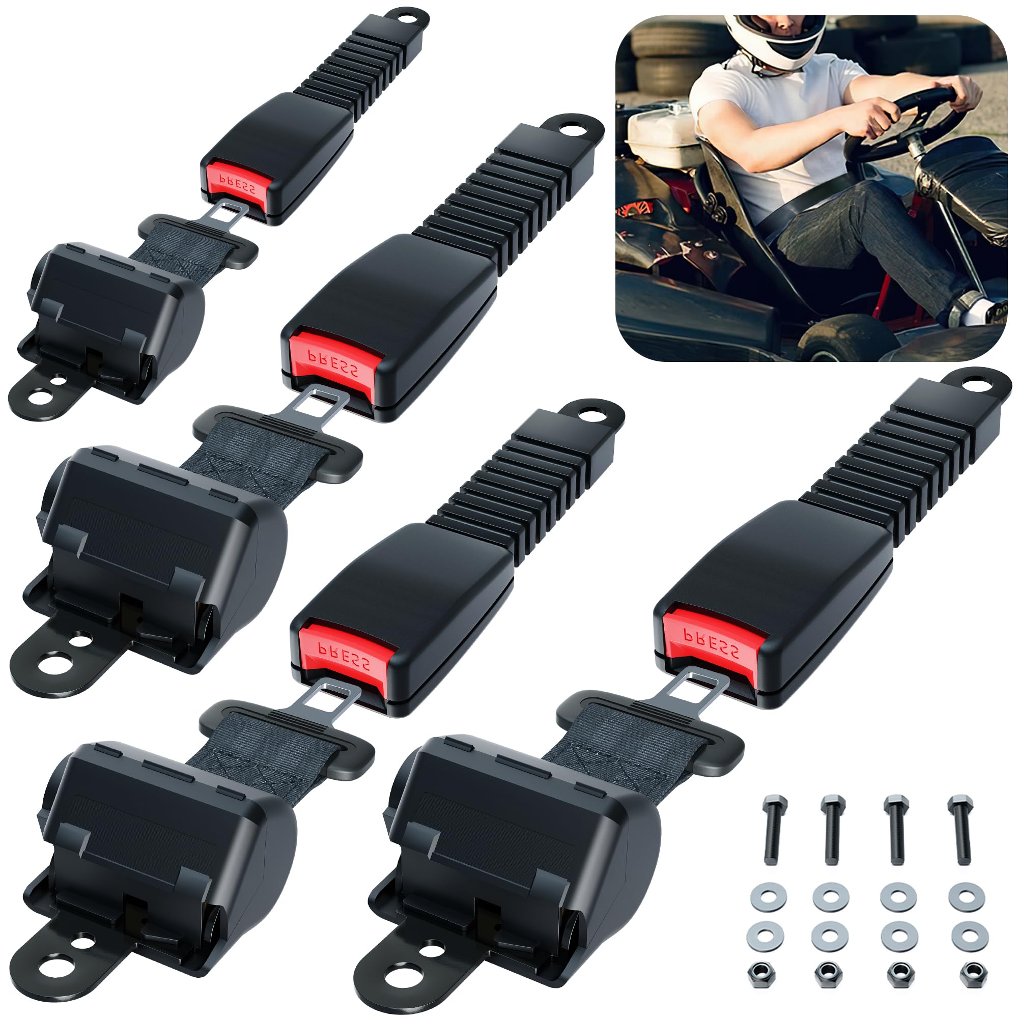 Buy 9.99WORLD MALL Golf Cart Seat Belts42in Universal Retractable Set