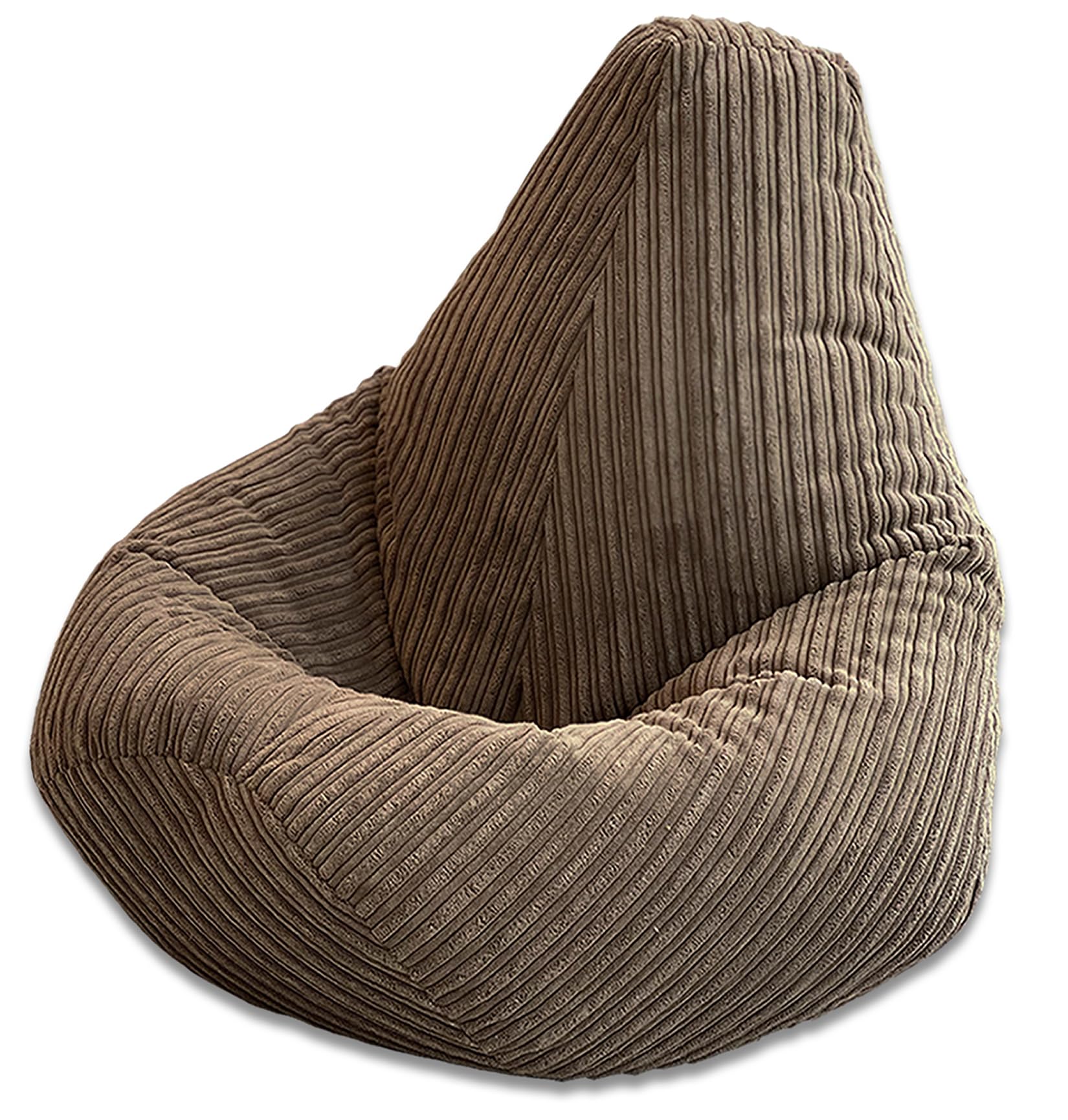 Beautiful Beanbags - XL Jumbo Cord Highback Bean Bag Chair - Brown