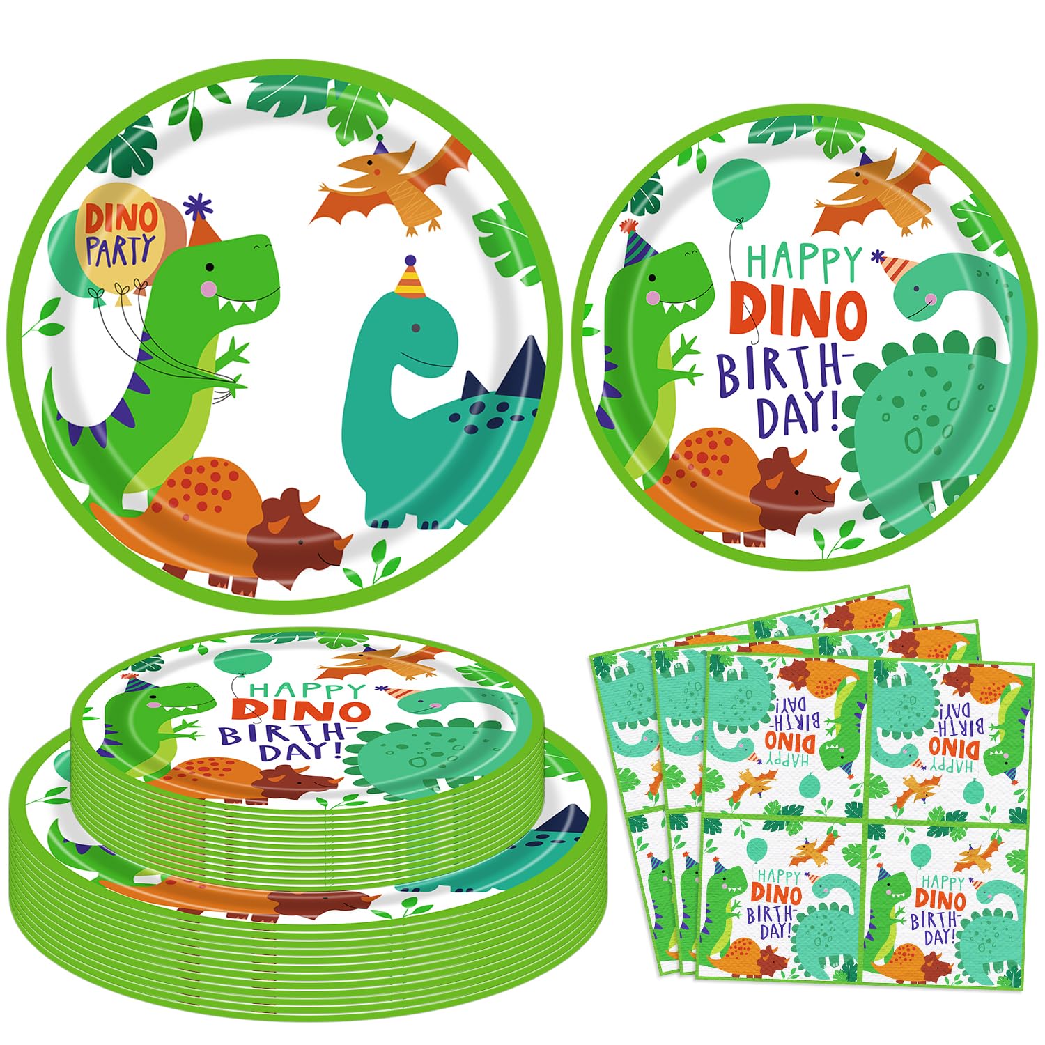 60 Pack Dinosaur Birthday Party Supplies Set Dinosaur Themed Tableware Set Dino Happy Birthday Plates Dinosaur Plate Napkins Dino T-Rex Party Decoration Set Serves 20