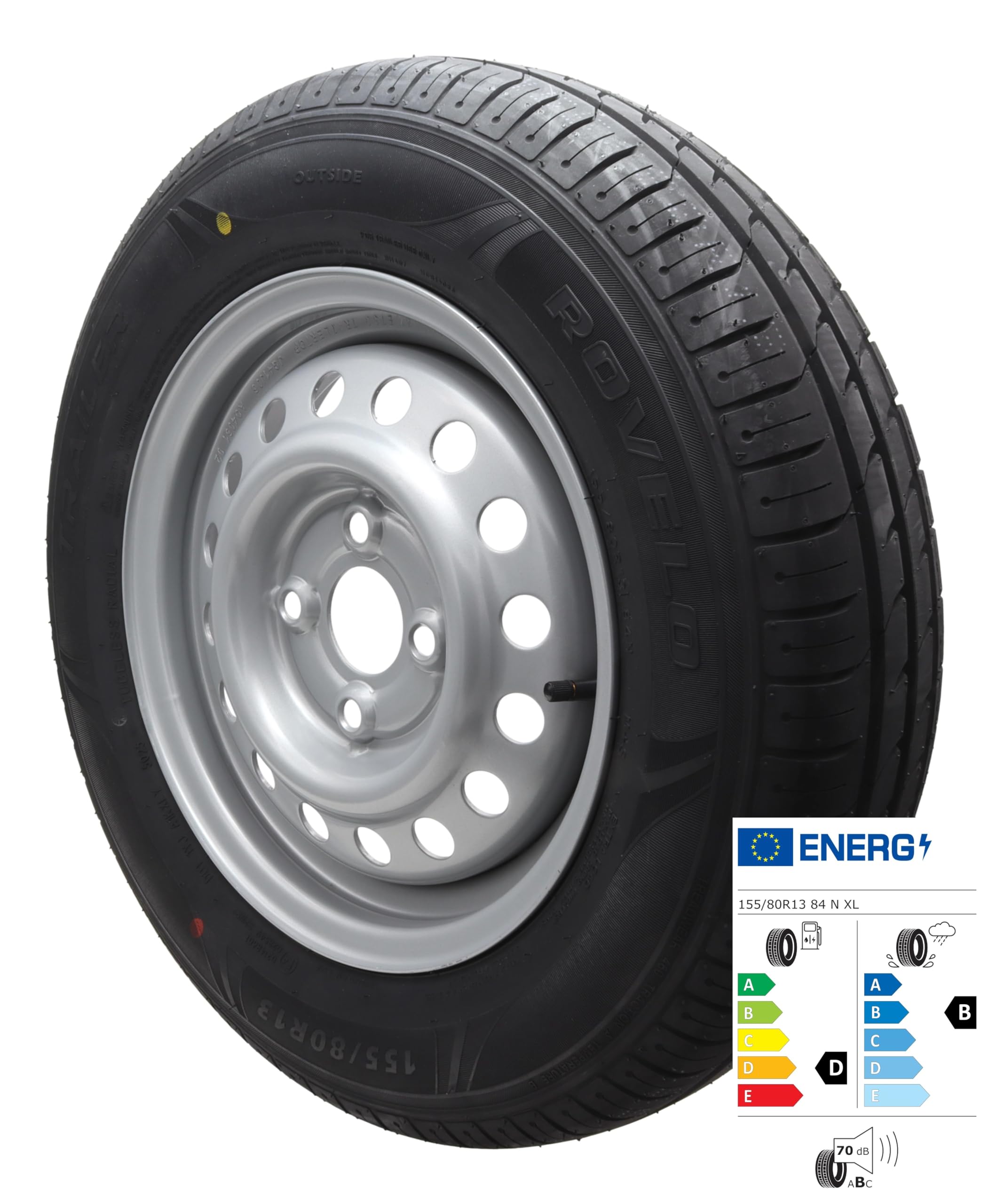 Komplettrad 155/80R13 84N 100x4 PKW Anhänger 4Jx13 Reifen !! 4-LOCH !! 155 80 R 13