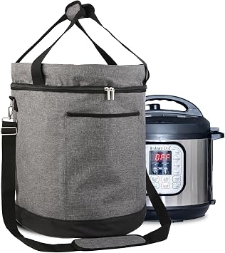 musbus Slow Cooker Bag Bag for Crockpot 6-8 Qt, Travel Reunion, Outdoor, Easy to Carry, Insulated, Waterproof, Easy to Carry, gray