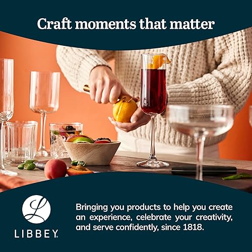 Miniatura 6 de Libbey Vasos de cóctel con paneles Coupé 85 onzas juego de 4