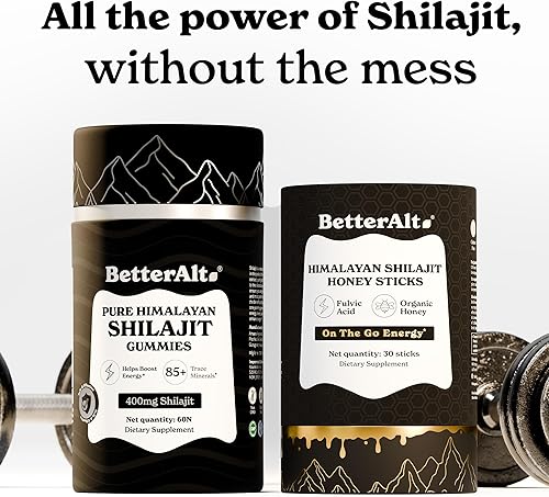 Miniatura 5 de Better Alt Ultimate Power Up Duo  Gomitas Shilajit + Shilajit Gold+ Palitos de miel  Probado en laboratorio de terceros  Paquete de 1 mes - Ayuda a