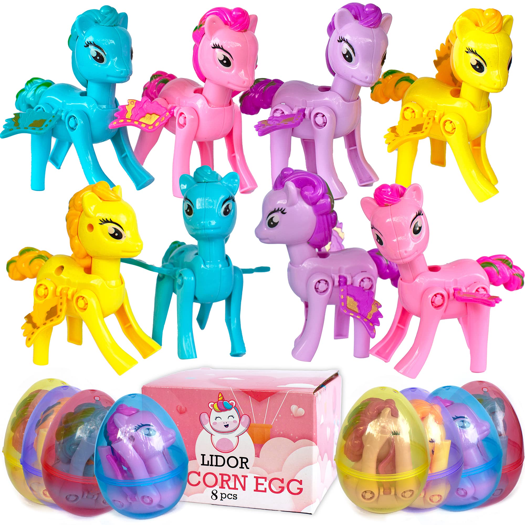 LIDOR Unicorns Surprise Eggs with Toys Inside Easter Stocking Stuffers  Gifts for Girls and Boys Age 3-5 5-7 8-12 Year Old Unicorn Toys Party Favors