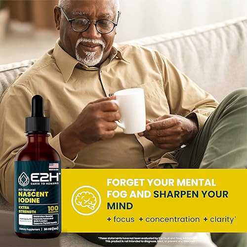 Miniatura 2 de E2H - Yodo líquido vegano - Soporte tiroideo y función cognitiva - Aumenta tu metabolismo y niveles de energía - Vegano - Sin OMG (2 botellas)