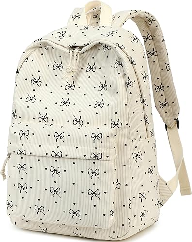 Miniatura 14 de BTOOP Mochila escolar para adolescentes grande de corduroy, mochila ligera para niñas y niños, mochilas casuales para escuela secundaria y Corduroy