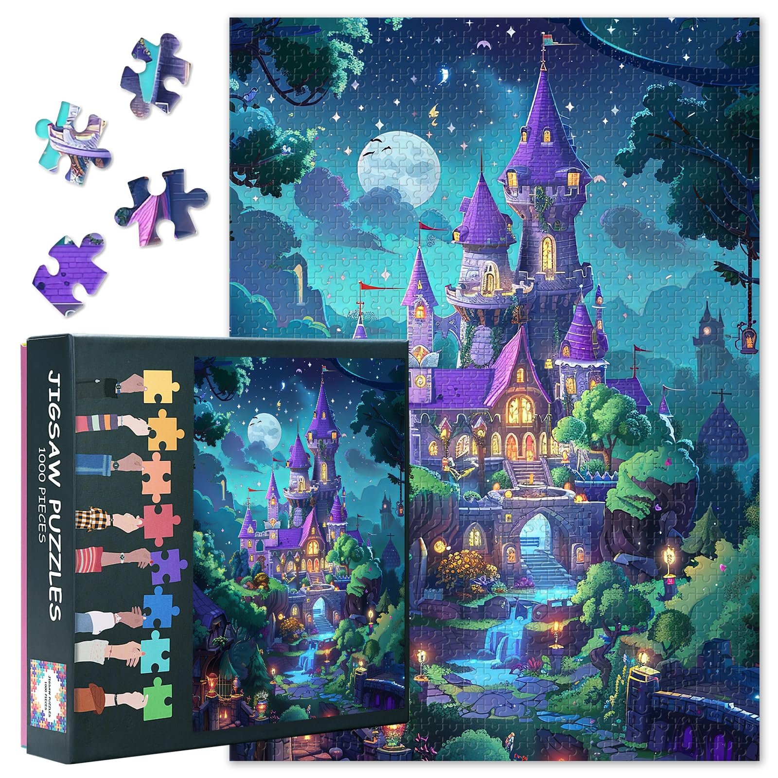 Puzzles for Adults 1000 Pieces, Fantasy Castle Jigsaw Puzzles, Adult Puzzle for Adults, Educational Fun Games or Toys for Elders Friends 20X27 INCH