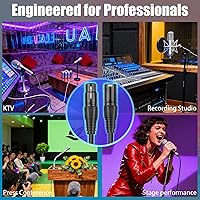 Vista 3 de Cables XLR, cable DMX macho a hembra (paquete de 4), cable de micrófono de 4 pies/3.9 ft, terminador de luz conector de 3 pines para conexión