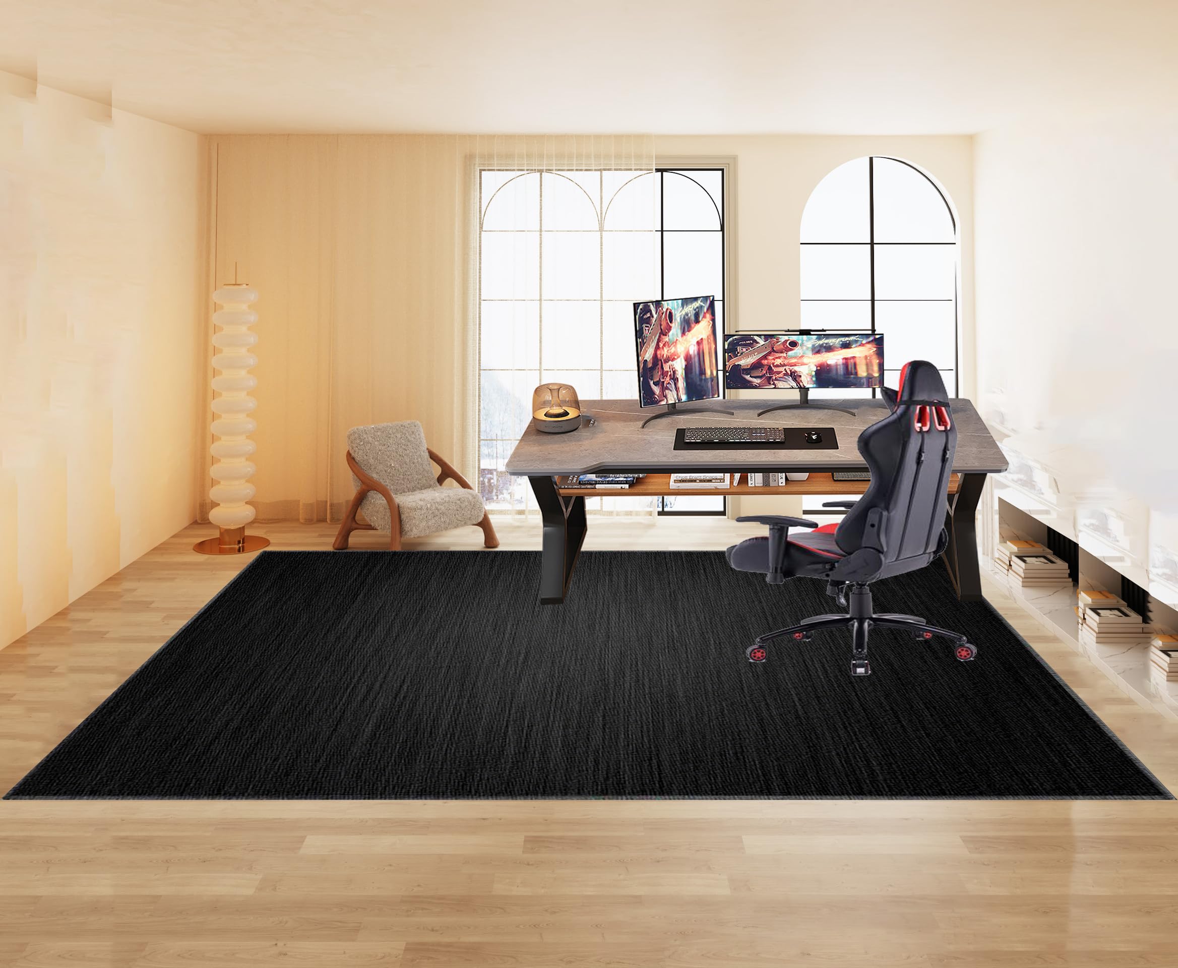 Tkuhknag Tapis Gaming Sol pour Sols Durs | Tapis de Protection de Sol antidérapant pour Chaise de Bureau | Tapis de Chaise de Bureau | Tapis Protecteur de Sol pour fauteuils de