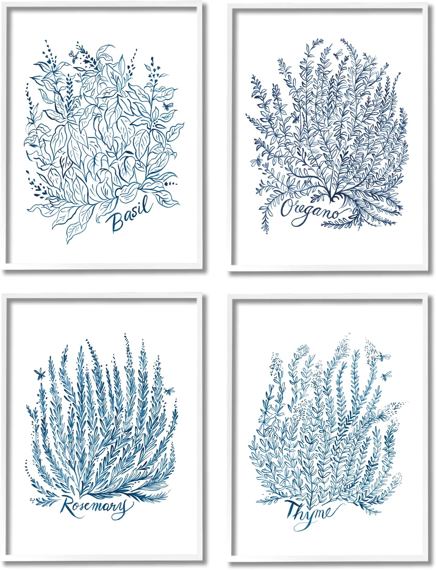 Stupell Industries Mixed Herbs Botanical Plants 4pc Set Framed Wall Art, Design by Laura Marr