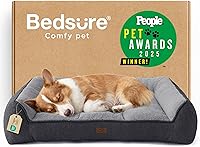 Vista 25 de Bedsure Cama ortopédica para perros de tamaño mediano, camas extra gruesas de apoyo para perros medianos con funda impermeable lavable, cómodo sofá