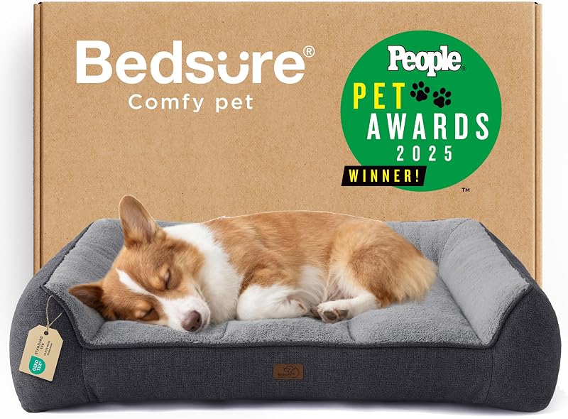 Cama ortopédica extra espessa para cães Bedsure SupportMax, tamanho médio