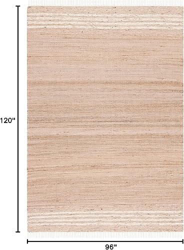 Miniatura 2 de SAFAVIEH Alfombra de área de 8 x 10 pies - Colección Natura - Grande - Natural y marfil, lana y yute hecho a mano, estilo bohemio rural, ideal para