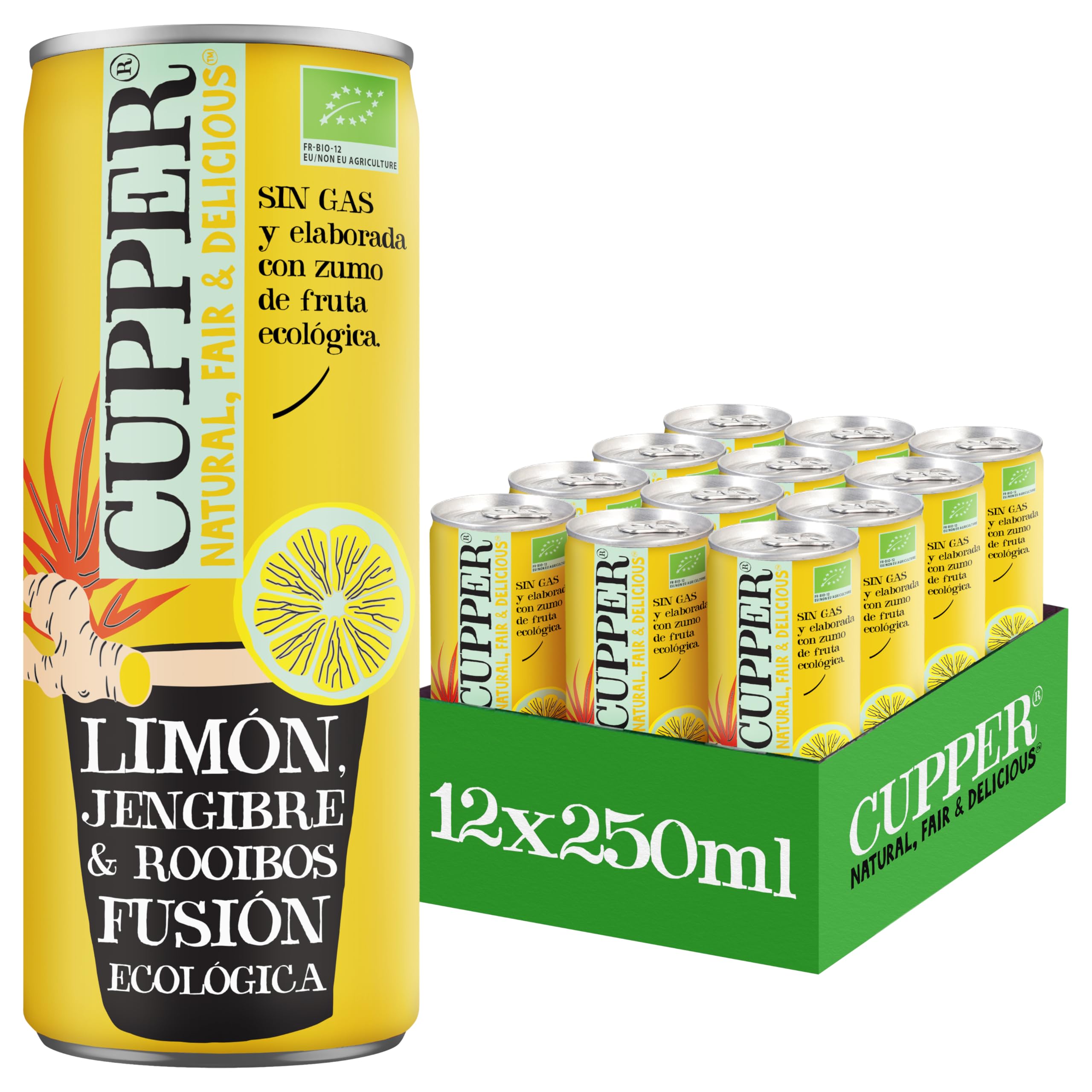 CUPPER BEBIDA DE JENGIBRE, LIMON Y ROOIBOS, 250 ml