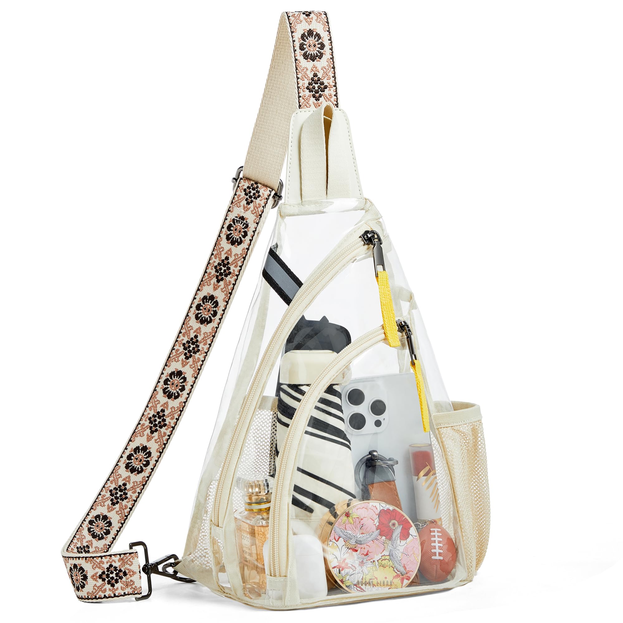 Shrrie Clear Bag for Stadium Events Transparent Crossbody Bag Clear Purse for Women&Men-Stadium Approved, Concerts&Sports