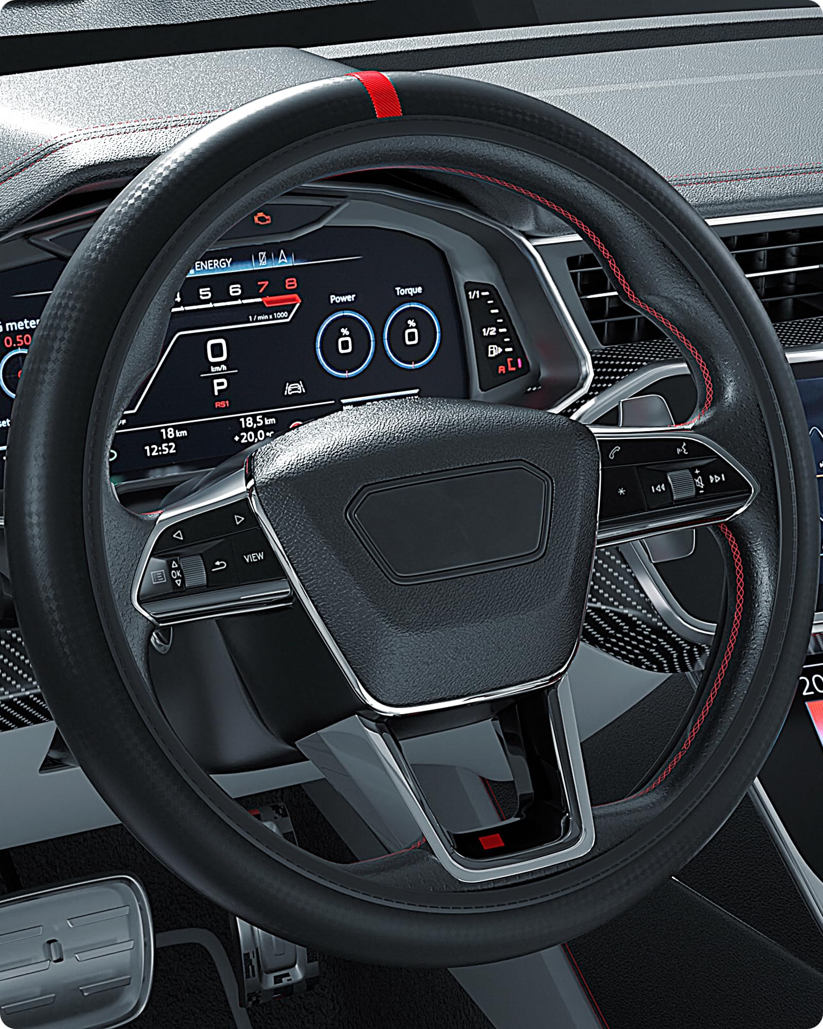 EueasyCar Steering Wheel Cover,15 Inch Universal Microfiber Covers Breathable Anti-Slip,Comfortable Grip for Men/Women,Universal Car Accessory, Orange