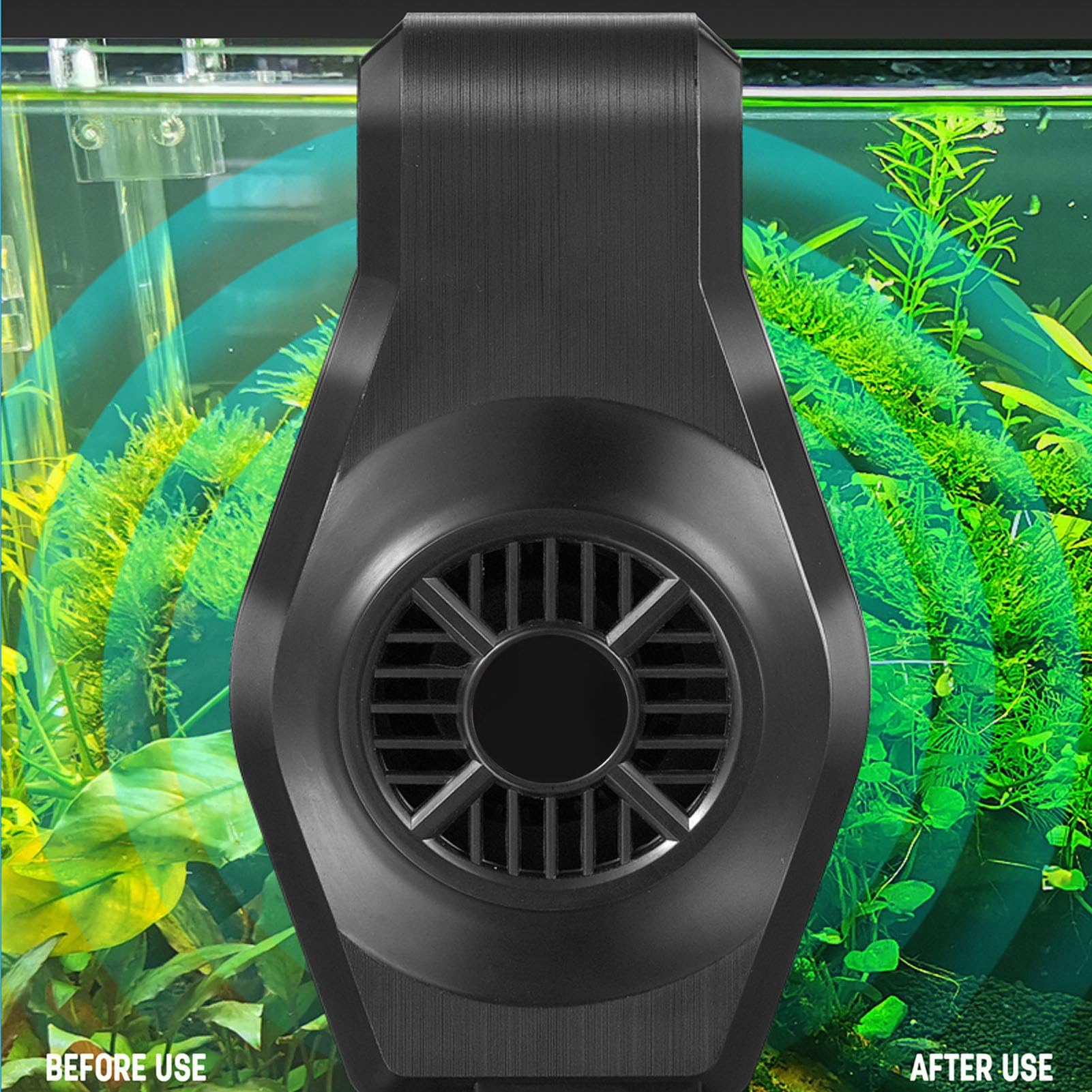 Yosoo Health Gear Ventola di Raffreddamento per Acquario, Silenziosa con Uscita d’Aria a 45°, Montaggio a Parete, USB, per Acquari fino a 30cm e Spessore Vetro 9mm