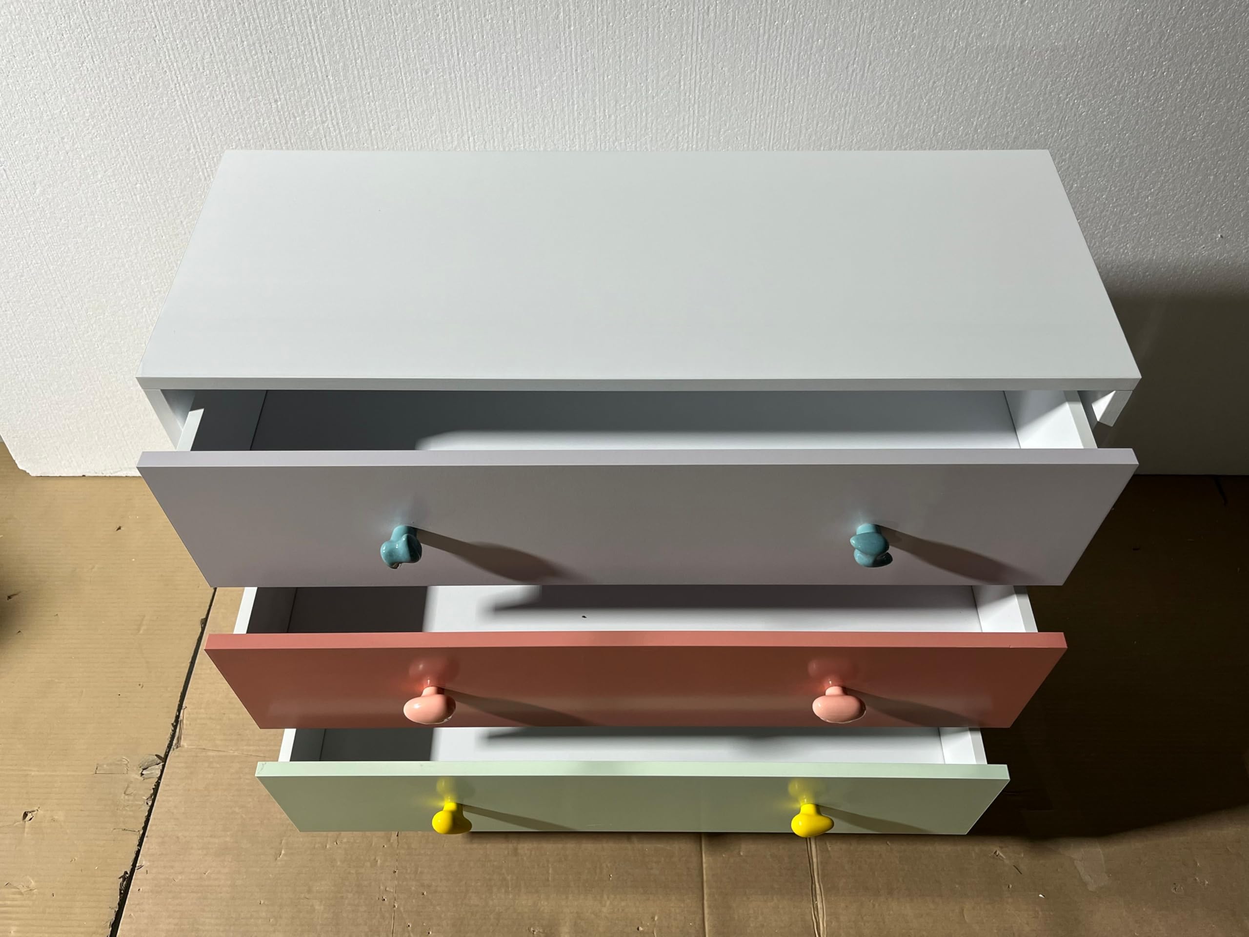 VeroFree Kids 3-Drawer & Nightstand, Colorful Storage Cabinet for Toddler Bedroom, Nursery, Closet, Apartment – Compact & Sturdy Baby