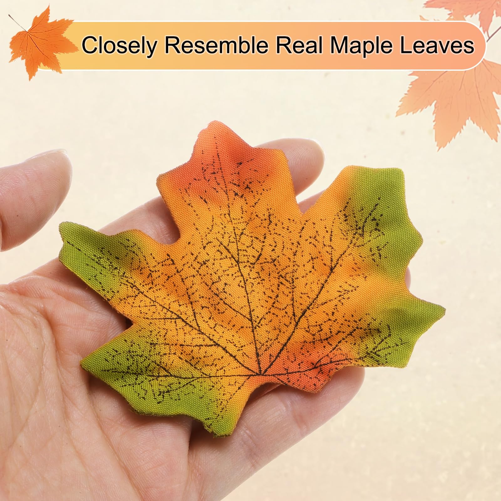 M METERXITY 500-Pack Artificial Maple Leaves - Image 2
