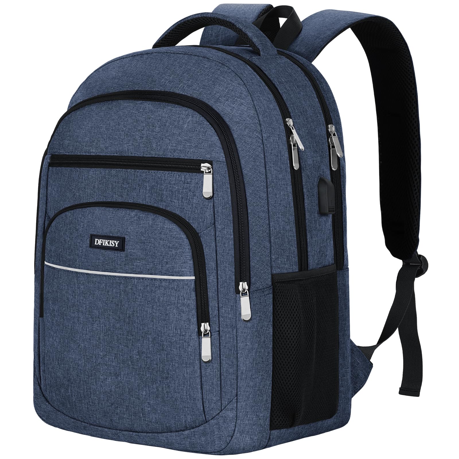 Rucksack Herren Groß, Laptop Rucksack Wasserdicht 17,3 Zoll Schulrucksack Laptoptasche mit USB Ladeanschluss Anti Diebstahl Business Arbeit Reisen Rucksack für Teenager Jungen herren damen (Blau)
