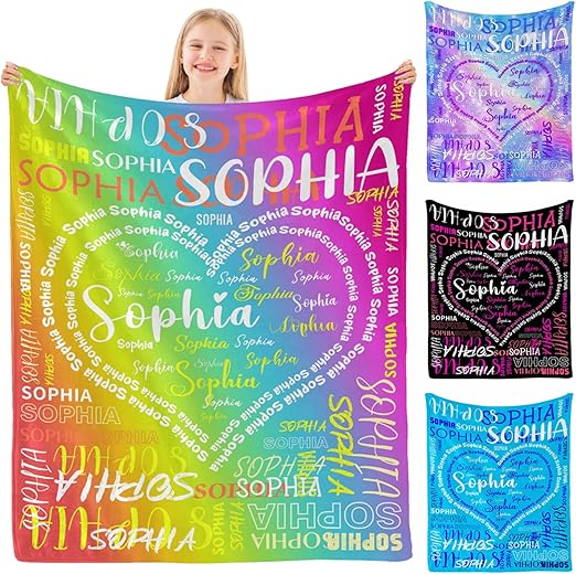 Custom Name Blanket with Your Text Here Personalized Soft