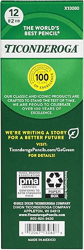 Miniatura 7 de Ticonderoga - PPNE - Lápices de tamaño primario para principiantes, caja de madera #2 HB suave sin borrador, amarillo (13080) (paquete de 6, 72