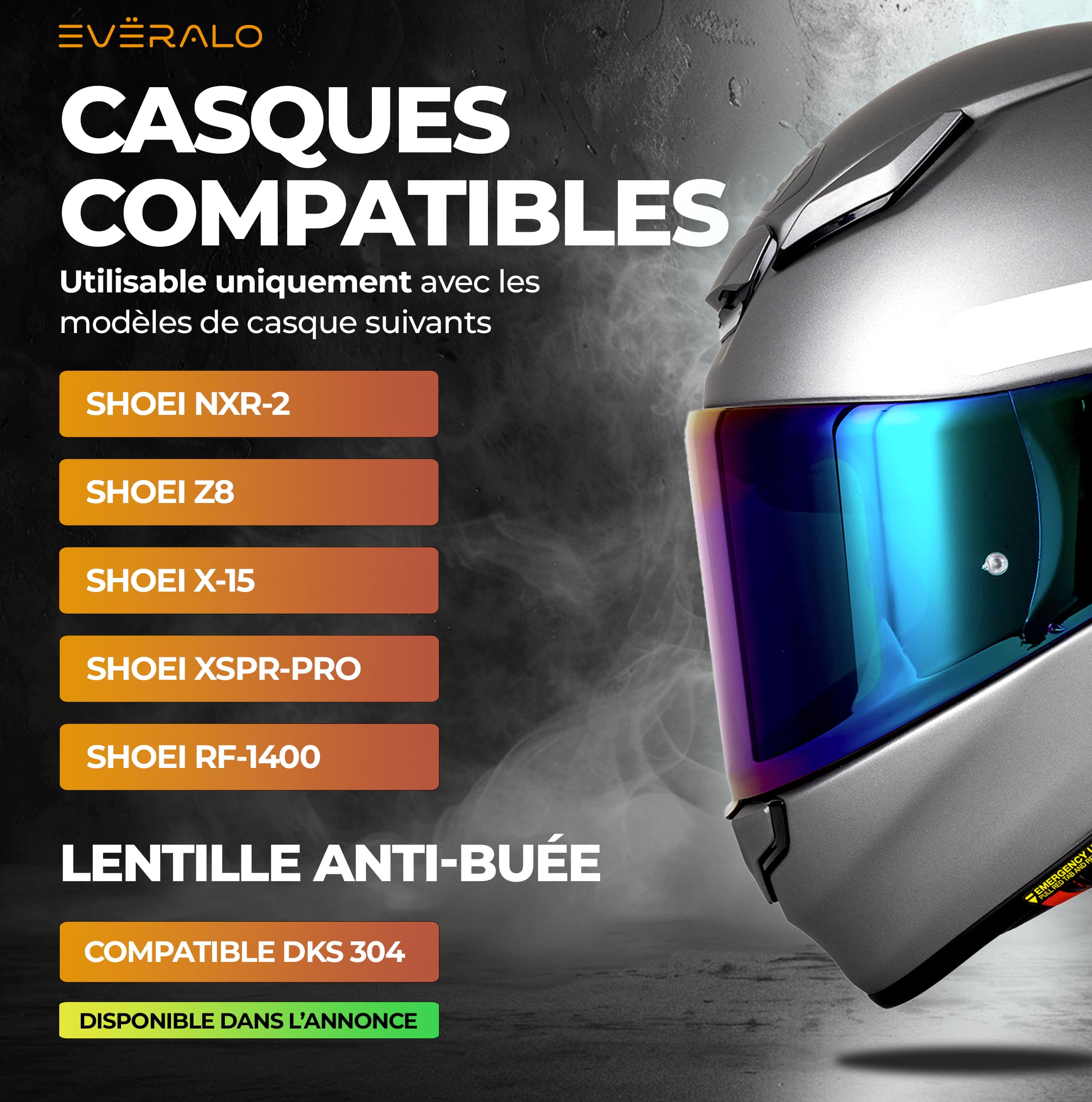 Visière pour Casque Shoei Nxr 2 - Xspr Pro - Cwr F2 | Écran de rechange exclusif, compatible avec lentille antibuée originale