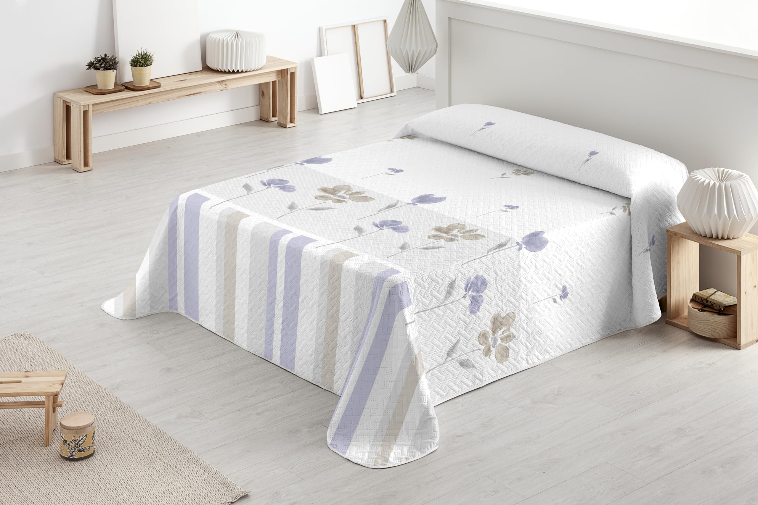 Degrees home - Dalia - Colcha Cama 180 - Colcha bouti Cama - Primavera, Verano - 270x260 - Lila
