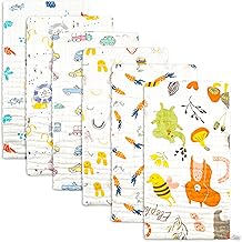 Set of 6 Muslin Cotton Towels for Baby, Cotton Swaddles and Swaddles - Essential Changing Mat