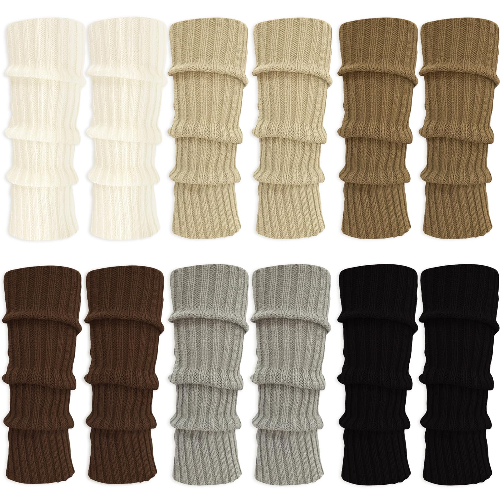 6 Pairs Leg Warmers Costume Accessories for Women Womens Heavy Soft Extra Long Leg Warmers
