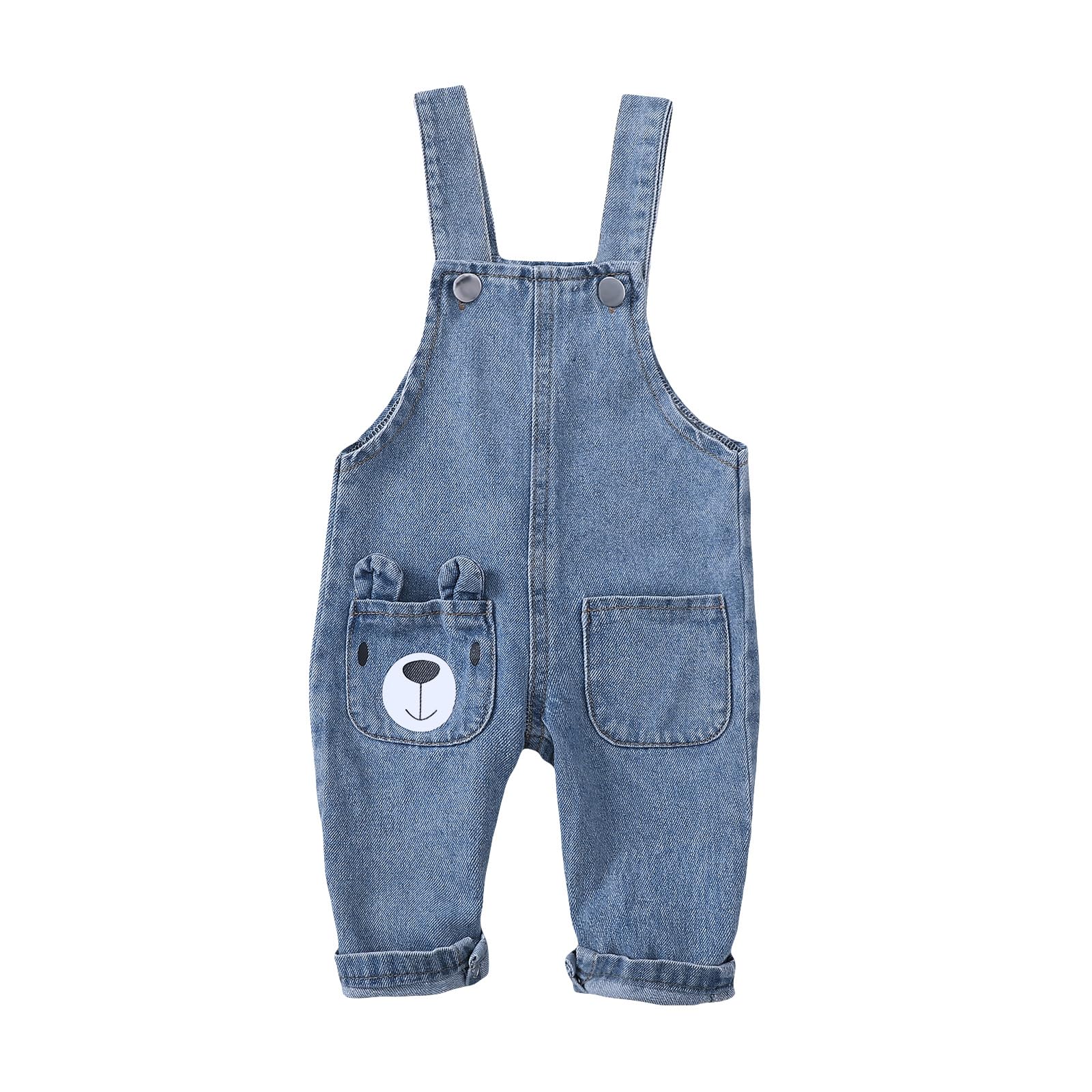 PURSKYY Baby Girls Overalls Baby Denim Romper Outfits Infant Girls Jeans Jumpsuit