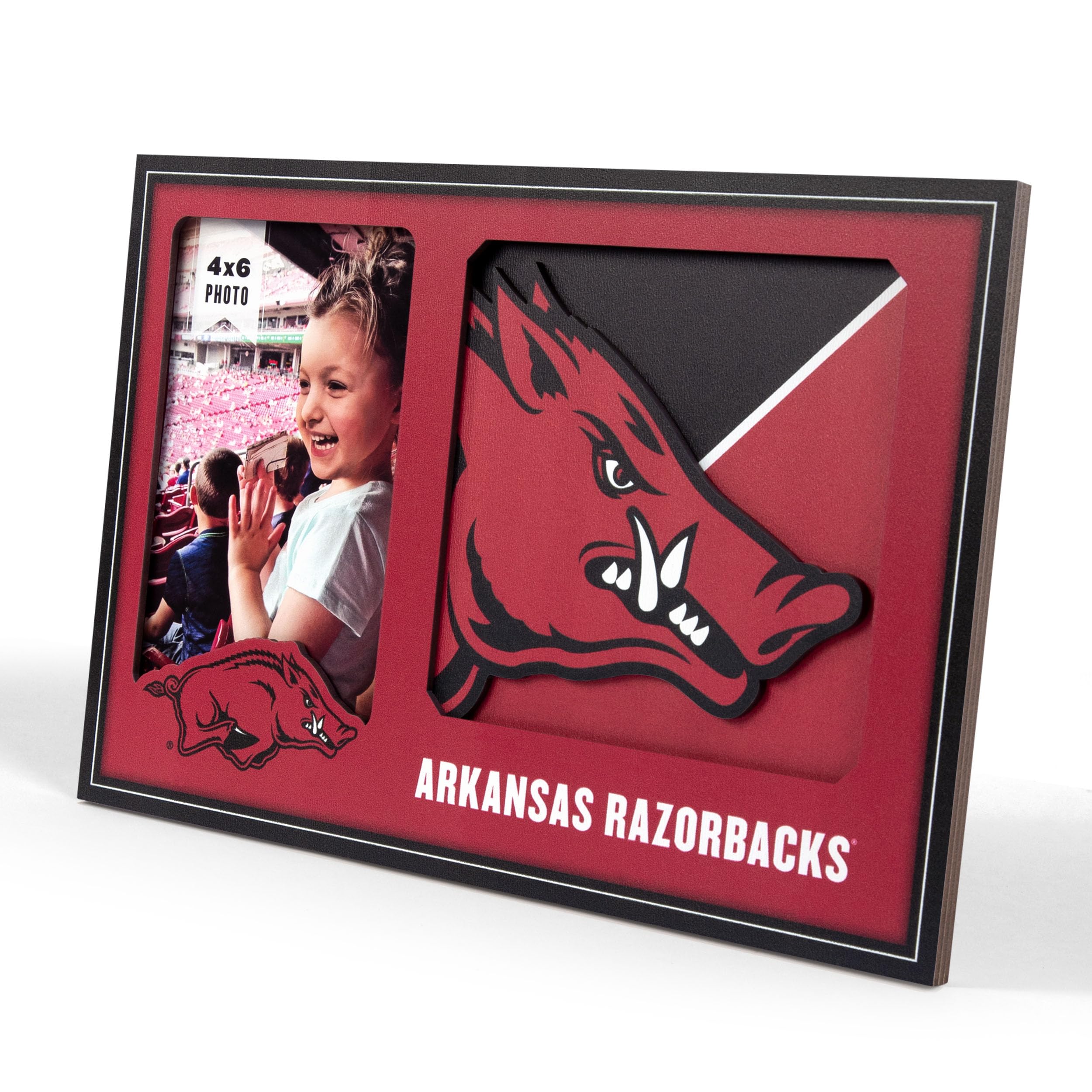 YouTheFan NCAA Arkansas Razorbacks 3D Logo Picture Frame