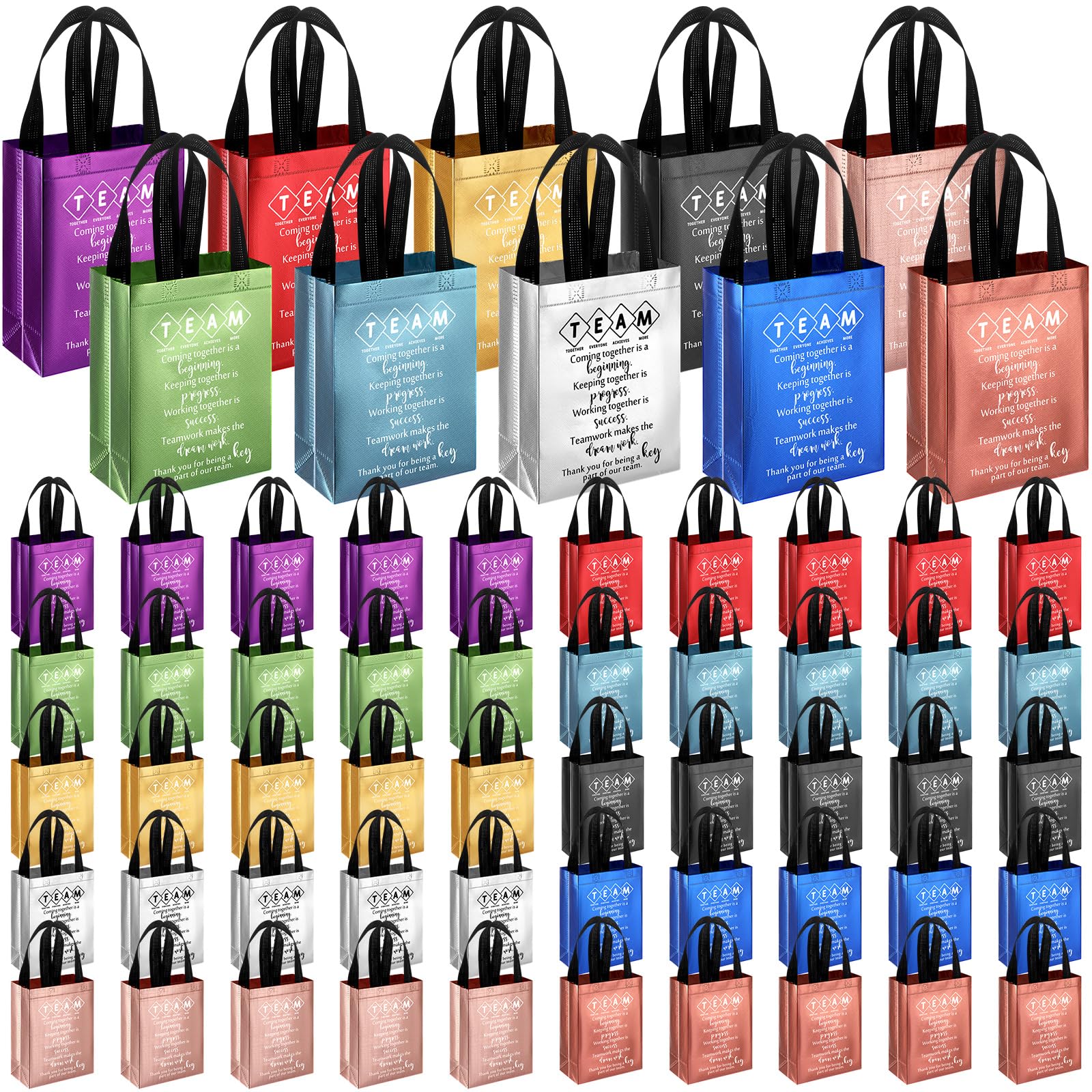 Sweetude Team Employee Appreciation Gifts Bags Reusable with Handles Gift Bags Teacherappreciation Gift Bag for Staff Coworker Team Building(10 Colors