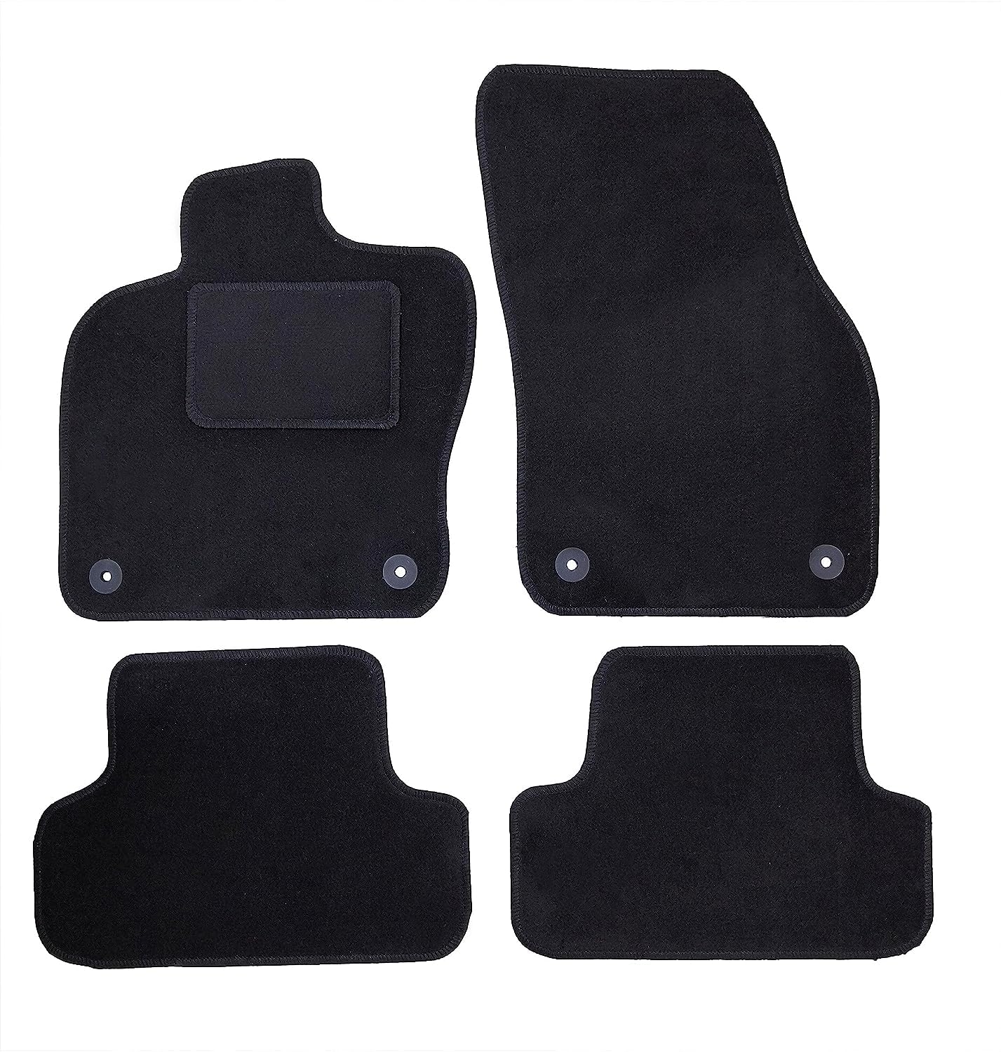 Susy Shop Tappetini Compatibili Per T-roc In Moquette Con Logo Ricamato e 4 Clip Di Fissaggio, Set di 4 Tappeti Auto