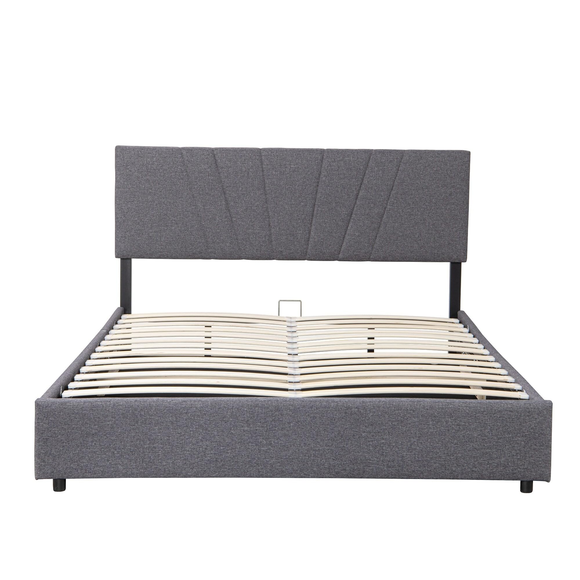 (similar)Full Upholstered Platform Bed with Lifting Storage Grey