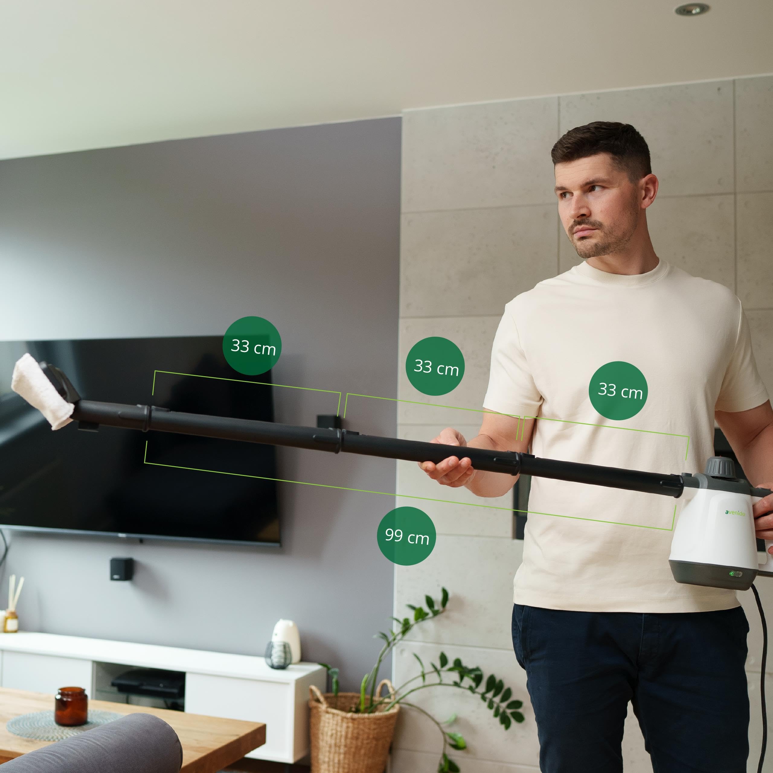 Vapeur, nettoyeur vapeur 2000W, vadrouille à vapeur, nettoyeur vapeur avec 13 pointes, nettoyage à vapeur haute pression 3,5 bar, 44 g/min, temps de chauffage rapide