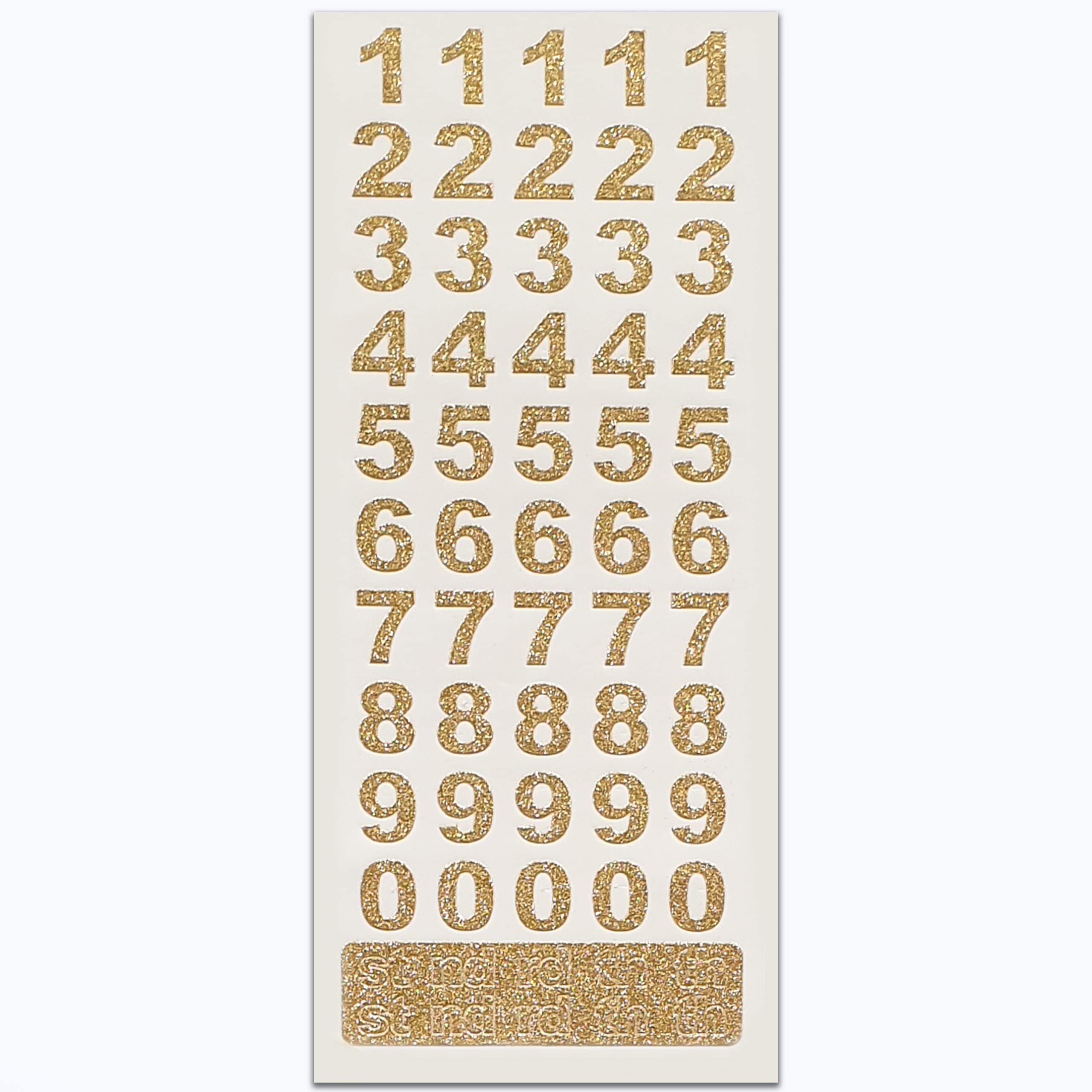 Pebble Eleven Gold 15Mm Small Letter/Number Stickers - Self Adhesive Glitter/Diamante Birthday Card Embellishment ( Glitter Bold Numbers)