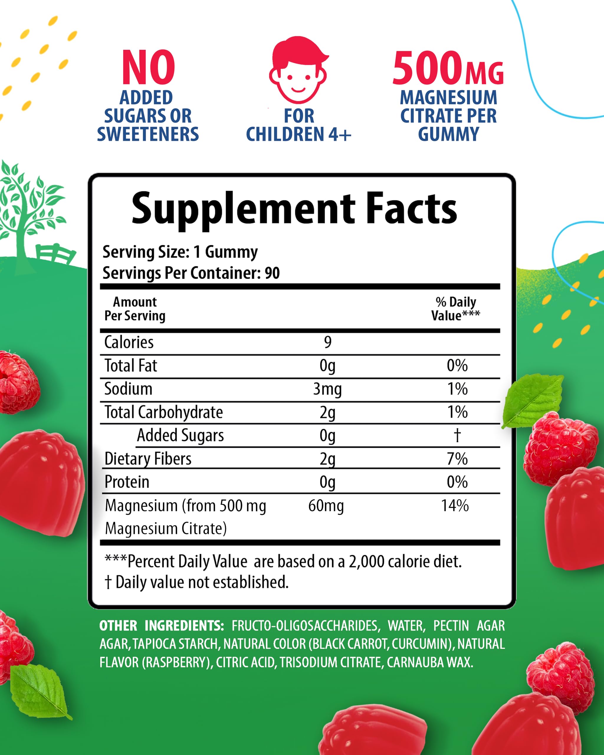 Sugar-Free Magnesium Gummies for Kids & Teens – 500mg Magnesium Citrate – Chewable Supplement for Calm, Mood & Nighttime Wind-Down – 90-Day Supply — Amazon image 3
