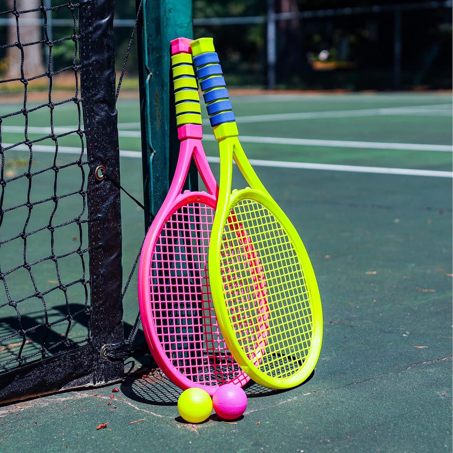 2pc Toy Sports Tennis Racket Kids Playset with Tennis Balls, Kid Games (2 Colors)