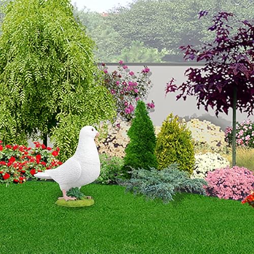 Miniatura 2 de TOPINCN Adorno de paloma blanca, palomas, estilo rural, decorativo, pájaros sintéticos, decoración de jardín, manualidades, paloma, decoración