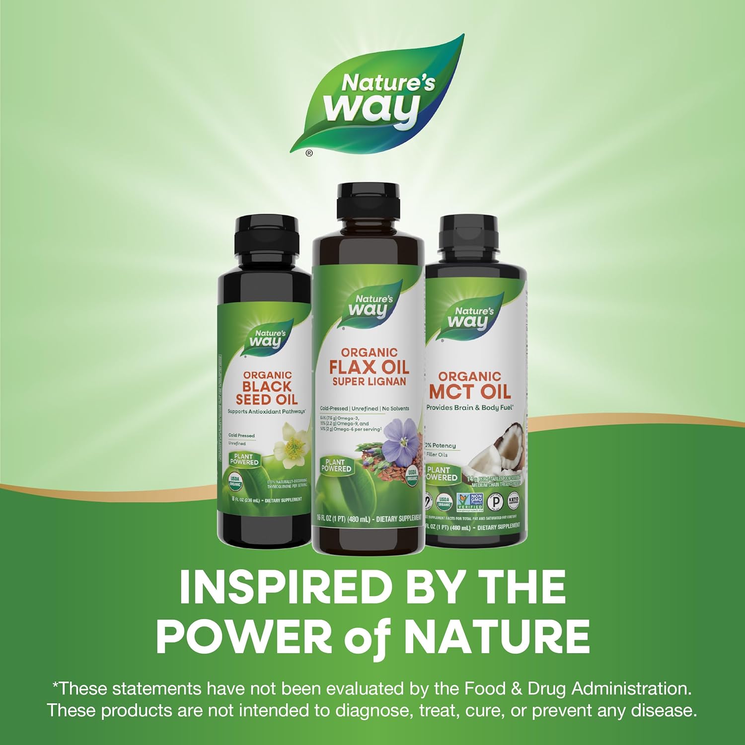 Nature's Way Organic Flax Oil, USDA Certified Organic, Omega-3, 6, 9, Cold Pressed, 16 Fl Oz (Packaging May Vary) - Image 7