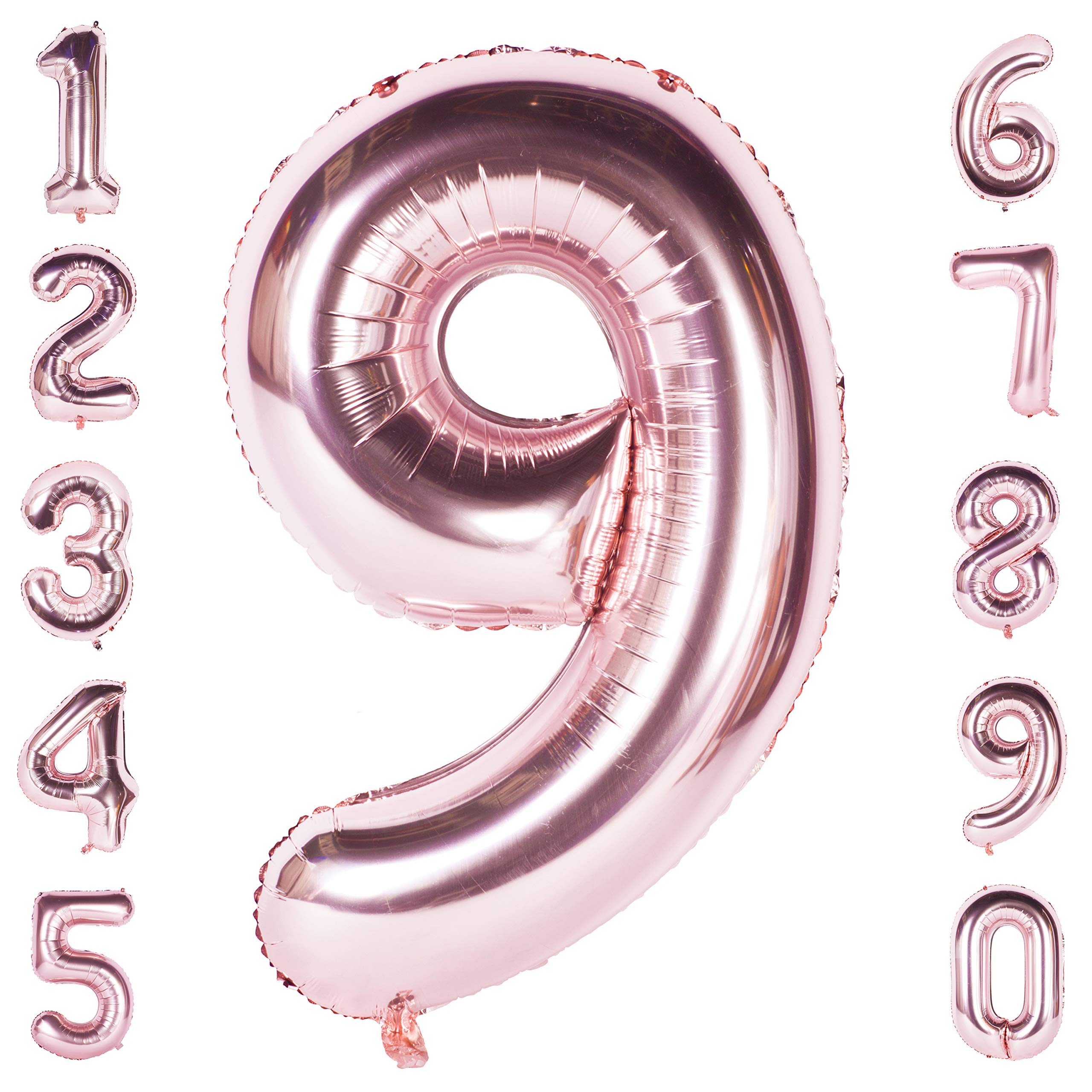 Red 0 balloon 40 Inch Giant Helium Foil Number 0 to 9 Red Balloon Birthday Wedding Party Digital Decorations (Number 0) — view 324