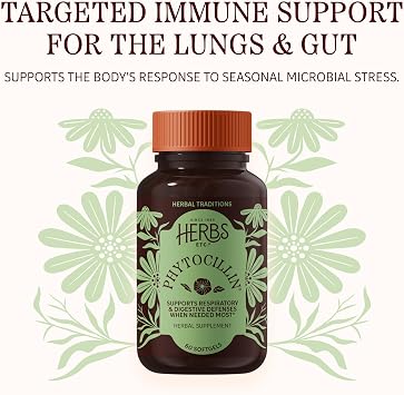 Herbs Etc. Phytocillin Softgels, Organic, Gluten-Free, 60 Count