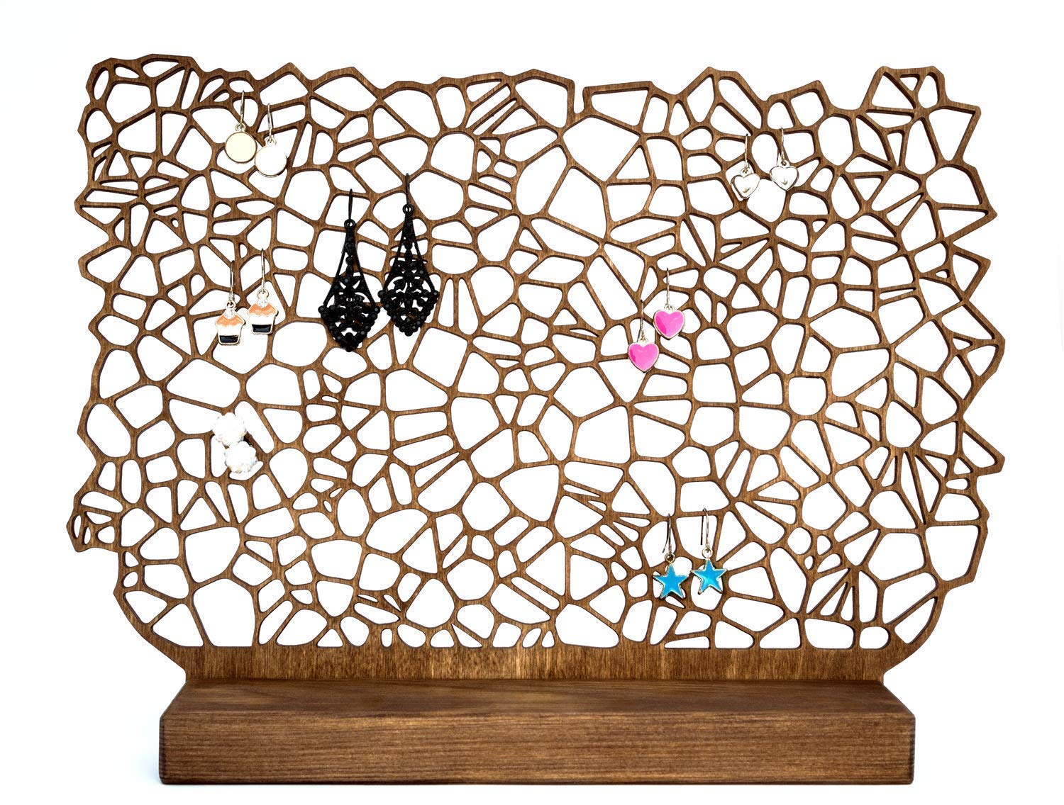 Ohrringhalter aus Holz - Handgemachte Aufbewahrung für Ohrringe mit einzigartigem Design - Umweltfreundliches Schmuckzubehör Geschenk