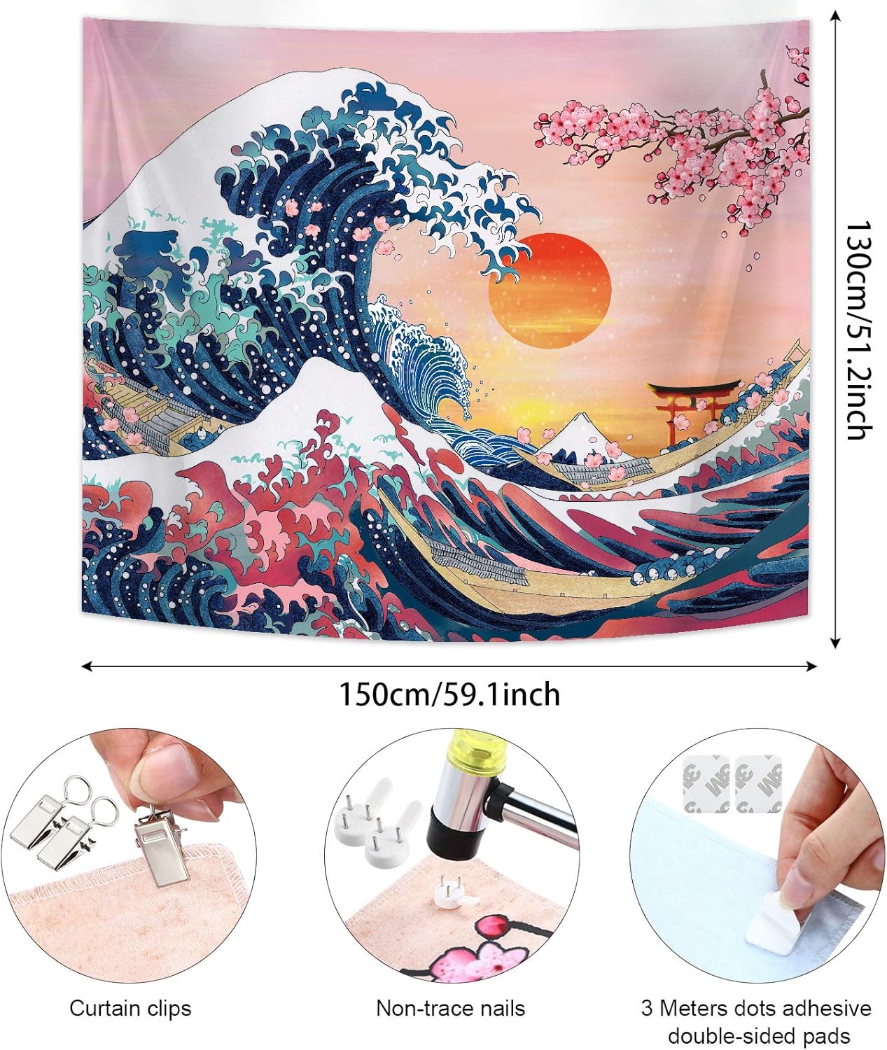 Great Wave Japanese Ocean Wave Wall Art - Image 3
