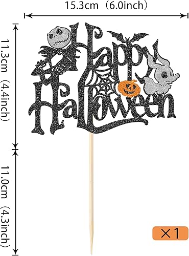 Vista 65 de Rsstarxi 1 paquete de decoración espeluznante para tartas, fantasma, murciélago, araña, decoración de Halloween y primer cumpleaños Diseño 4