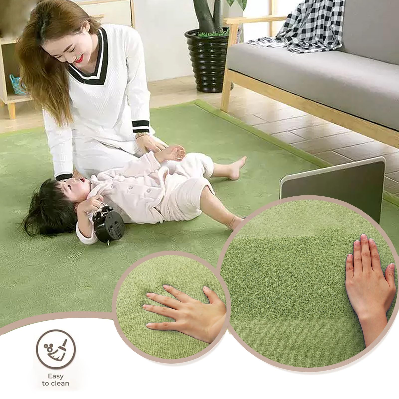 Alfombra Bebe Acolchada Plegable, Alfombra Bebe Antideslizante, 160 x 160 cm Alfombrilla para Gatear para Bebés, Alfombra infantil Lavable, Colchoneta Bebe Suelo Habitacion, Alfombra Juegos Bebe