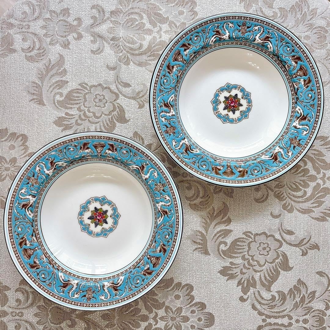 黒壺 スープ皿 フロレンティーンターコイズ 2枚 未使用 ウェッジウッド