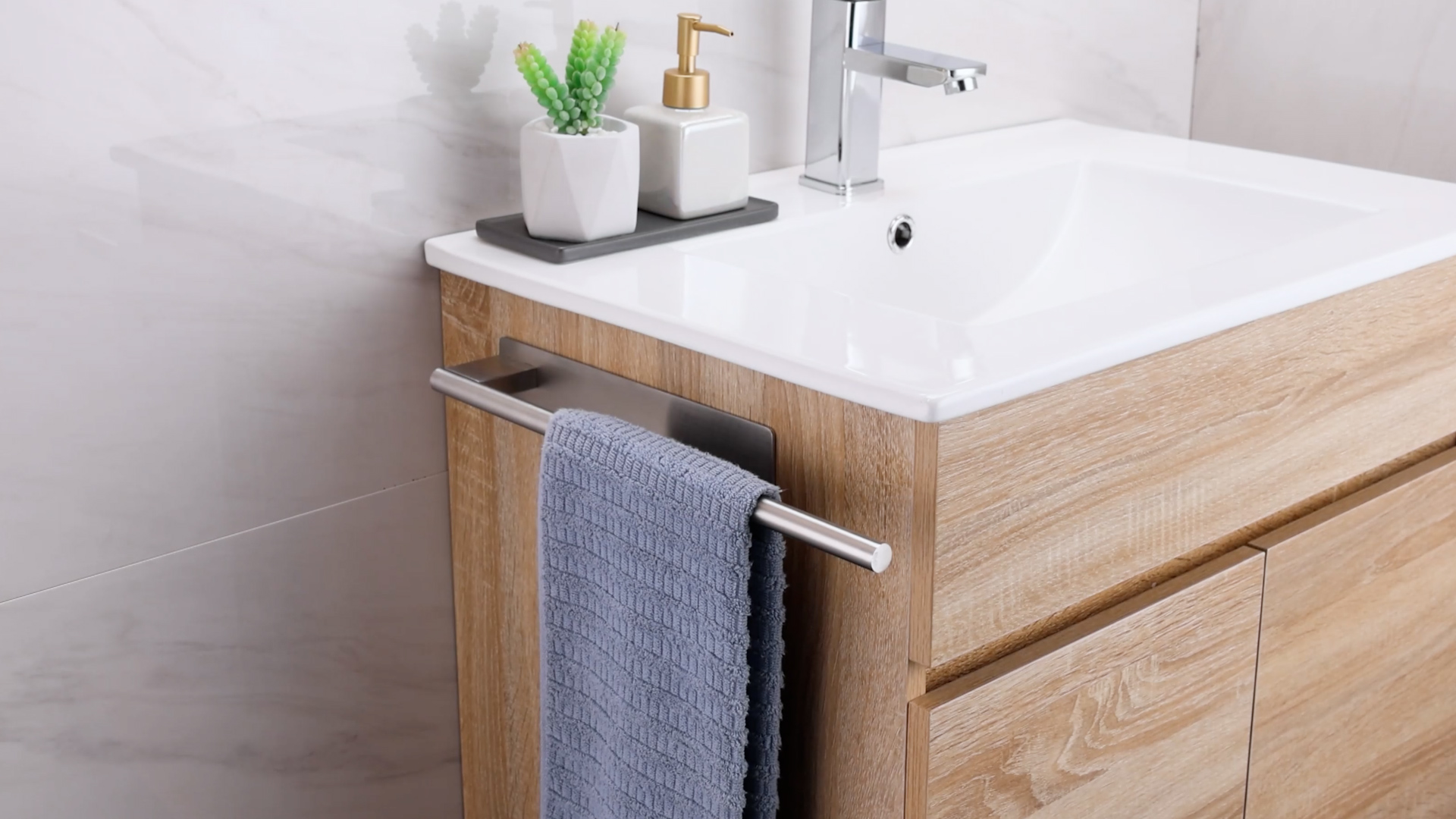 Porte-serviettes Mural Sans Perçage En Inox - Adhésif Ou Vis, Pour Salle De Bain Ou Cuisine, Couleur Argent